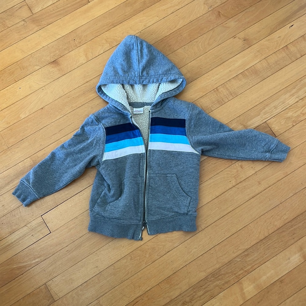 EUC! Sherpa lined Hanna Andersson zip hoodie size 4